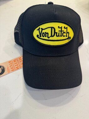 Von Dutch Black & Yellow Trucker Hat - NWT